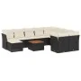 Set de sofás de jardín 11 pzas y cojines ratán sintético negro by , Garden sets - Ref: Foro24-3256301, Price: 631,63 €, Disco...