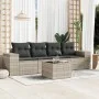 Set de sofás jardín y cojines 5 pzas ratán sintético gris claro by , Garden sets - Ref: Foro24-3254629, Price: 351,75 €, Disc...