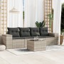 Set de sofás jardín y cojines 5 pzas ratán sintético gris claro by , Garden sets - Ref: Foro24-3254629, Price: 333,95 €, Disc...