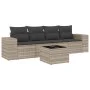 Set de sofás jardín y cojines 5 pzas ratán sintético gris claro by , Garden sets - Ref: Foro24-3254629, Price: 351,75 €, Disc...