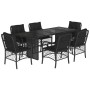 Garten-Essgruppe 7-teilig mit schwarzen Polstern aus synthetischem Rattan. von , Gartensets - Ref: Foro24-3212056, Preis: 642...