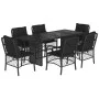 Set de comedor de jardín 7 pzas y cojines ratán sintético negro de , Conjuntos de jardín - Ref: Foro24-3212056, Precio: 725,3...