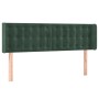 Cabecero con LED de terciopelo verde oscuro 147x16x78/88 cm