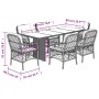 Garten-Essgruppe 7-teilig mit schwarzen Polstern aus synthetischem Rattan. von , Gartensets - Ref: Foro24-3212056, Preis: 642...