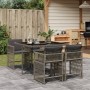 Garten-Essgruppe, 5-teilig, mit grauen Polstern aus synthetischem Rattan von , Gartensets - Ref: Foro24-3211616, Preis: 267,0...