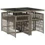 Garten-Essgruppe, 5-teilig, mit grauen Polstern aus synthetischem Rattan von , Gartensets - Ref: Foro24-3211616, Preis: 308,3...