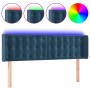 Cabecero con LED de terciopelo azul oscuro 147x16x78/88 cm