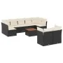 Gartensofa-Set, 10-teilig, mit schwarzen Kissen und synthetischem Rattan. von , Gartensets - Ref: Foro24-3256140, Preis: 578,...
