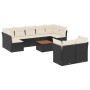 Set de sofás de jardín 10 pzas cojines ratán sintético negro by , Garden sets - Ref: Foro24-3256140, Price: 586,09 €, Discoun...