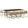 Garten-Essgruppe 9-teilig mit Kissen aus synthetischem Rattan in Beige. von , Gartensets - Ref: Foro24-3211462, Preis: 571,76...