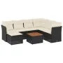 Set de sofás de jardín 8 piezas y cojines ratán sintético negro by , Garden sets - Ref: Foro24-3256091, Price: 457,09 €, Disc...