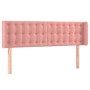 Cabecero con LED de terciopelo rosa 147x16x78/88 cm