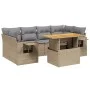 Set sofás de jardín 7 piezas y cojines ratán sintético beige by , Garden sets - Ref: Foro24-3271654, Price: 479,73 €, Discoun...