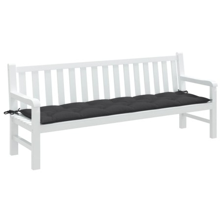 Sitzkissen für Gartenbank, grauer Anthrazit-Melange-Stoff, 200x50x7 cm. von , Kissen für Stühle und Sofas - Ref: Foro24-40025...