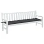 Sitzkissen für Gartenbank, grauer Anthrazit-Melange-Stoff, 200x50x7 cm. von , Kissen für Stühle und Sofas - Ref: Foro24-40025...