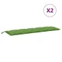 Cojines para banco jardín 2 uds tela verde melange 180x50x7 cm by , Cushions for chairs and sofas - Ref: Foro24-4002624, Pric...