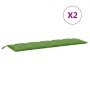 Cojines para banco jardín 2 uds tela verde melange 180x50x7 cm by , Cushions for chairs and sofas - Ref: Foro24-4002624, Pric...