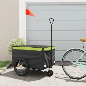 Remolque para bicicleta hierro negro y verde 45 kg by , Bicycle trailers - Ref: Foro24-94116, Price: 118,98 €, Discount: %