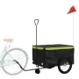 Remolque para bicicleta hierro negro y verde 45 kg by , Bicycle trailers - Ref: Foro24-94116, Price: 118,92 €, Discount: %