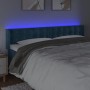 Cabecero con LED de terciopelo azul oscuro 163x16x78/88 cm