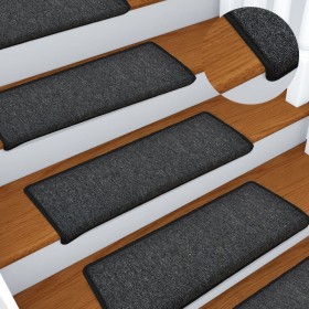 Felpudos para escaleras 15 unidades 65x21x4 cm antracita borde