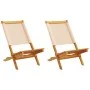 Sillas de jardín 2 uds madera maciza acacia y tela beige von , Gartenstühle - Ref: Foro24-367693, Preis: 110,58 €, Rabatt: %