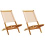 Sillas de jardín 2 uds madera maciza acacia y tela beige by , Garden chairs - Ref: Foro24-367693, Price: 110,58 €, Discount: %