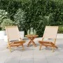 Sillas de jardín 2 uds madera maciza acacia y tela beige von , Gartenstühle - Ref: Foro24-367693, Preis: 110,58 €, Rabatt: %