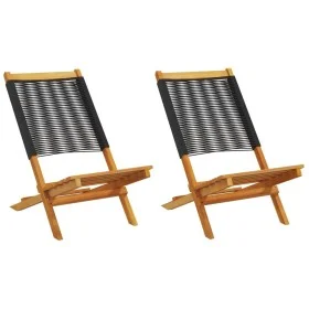 Sillas de jardín 2 uds madera maciza acacia polipropileno negro von , Gartenstühle - Ref: Foro24-367687, Preis: 110,79 €, Rab...