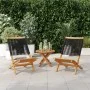 Sillas de jardín 2 uds madera maciza acacia polipropileno negro de , Sillas de jardín - Ref: Foro24-367687, Precio: 110,64 €,...
