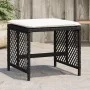 Taburetes de jardín con cojines 4 uds ratán PE negro 41x41x36cm von , Hocker für den Außenbereich - Ref: Foro24-365048, Preis...