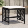 Taburetes de jardín con cojines 4 uds ratán PE negro 41x41x36cm by , Outdoor ottomans - Ref: Foro24-365048, Price: 97,54 €, D...