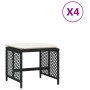 Taburetes de jardín con cojines 4 uds ratán PE negro 41x41x36cm by , Outdoor ottomans - Ref: Foro24-365048, Price: 97,54 €, D...