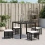 Taburetes de jardín con cojines 4 uds ratán PE negro 41x41x36cm von , Hocker für den Außenbereich - Ref: Foro24-365048, Preis...