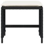 Taburetes de jardín con cojines 4 uds ratán PE negro 41x41x36cm by , Outdoor ottomans - Ref: Foro24-365048, Price: 97,54 €, D...