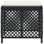 Taburetes de jardín con cojines 4 uds ratán PE negro 41x41x36cm von , Hocker für den Außenbereich - Ref: Foro24-365048, Preis...
