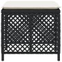 Taburetes de jardín con cojines 4 uds ratán PE negro 41x41x36cm by , Outdoor ottomans - Ref: Foro24-365048, Price: 97,54 €, D...