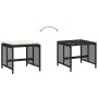 Taburetes de jardín con cojines 4 uds ratán PE negro 41x41x36cm by , Outdoor ottomans - Ref: Foro24-365048, Price: 97,54 €, D...