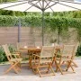 Set de comedor de jardín 7 pzas ratán PE madera maciza beige de , Conjuntos de jardín - Ref: Foro24-3281708, Precio: 521,59 €...