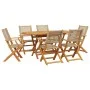 Set de comedor de jardín 7 pzas ratán PE madera maciza beige de , Conjuntos de jardín - Ref: Foro24-3281708, Precio: 521,59 €...