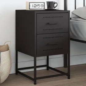 Nachttisch aus schwarzem Stahl, 36x39x60,5 cm. von , Nachttische - Ref: Foro24-846458, Preis: 68,04 €, Rabatt: %