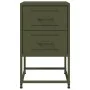 Mesita de noche acero verde oliva 36x39x60,5 cm de , Mesitas de noche - Ref: Foro24-846466, Precio: 70,85 €, Descuento: %
