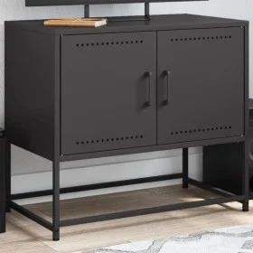 Schwarzer TV-Schrank aus Stahl, 68,5x39x60,5 cm. von , TV-Möbel - Ref: Foro24-846470, Preis: 54,61 €, Rabatt: %