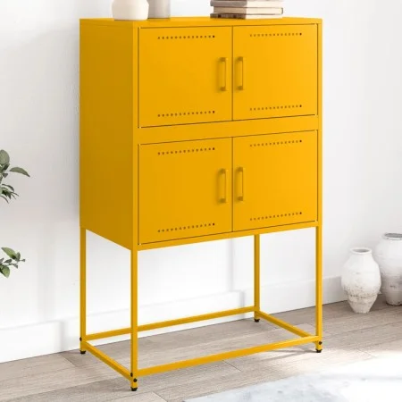 Aparador de acero amarillo mostaza 68,5x38,5x107 cm by , Sideboards - Ref: Foro24-846485, Price: 119,34 €, Discount: %