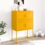 Aparador de acero amarillo mostaza 68,5x38,5x107 cm de , Aparadores - Ref: Foro24-846485, Precio: 124,63 €, Descuento: %