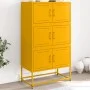 Aparador de acero amarillo mostaza 68,5x38,5x123,5 cm by , Sideboards - Ref: Foro24-846491, Price: 111,17 €, Discount: %