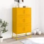 Aparador de acero amarillo mostaza 68,5x38,5x123,5 cm by , Sideboards - Ref: Foro24-846491, Price: 111,17 €, Discount: %