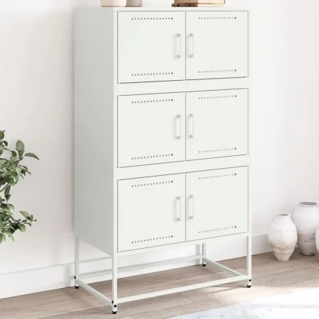 Aparador de acero blanco 68,5x38,5x123,5 cm by , Sideboards - Ref: Foro24-846493, Price: 150,22 €, Discount: %