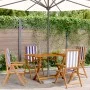 4 verstellbare Gartenstühle aus Massivholz mit blau-weißem Stoff von , Gartenstühle - Ref: Foro24-3214553, Preis: 286,81 €, R...
