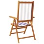 4 verstellbare Gartenstühle aus Massivholz mit blau-weißem Stoff von , Gartenstühle - Ref: Foro24-3214553, Preis: 292,35 €, R...